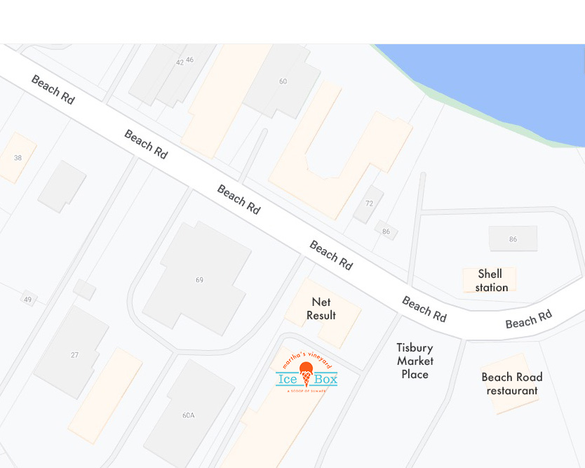 Map to Ice Box at Tisbury Market Place